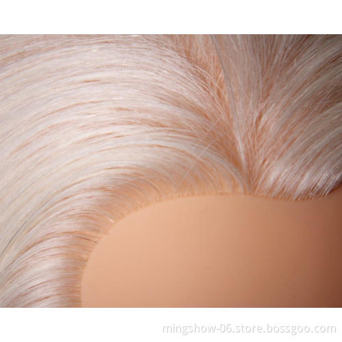 Real Hair Training Head blonde For Salon Hairdressing Mannequin Dolls professional styling head can be curled
